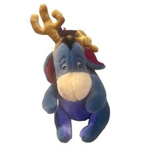 Disney Store 16" Eeyore Reindeer Plush with Antlers Christmas Jingle Bell Collar